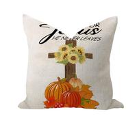 WSDESDEC Housses de coussin élégantes de 45,7 x 45,7 cm, motif automne pour Jésus, il ne laisse jamais de feuilles, décoration d'intérieur, housses de coussin douces en coton et lin pour chambre à