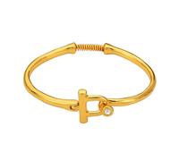 Wsdsgz Bracelet jonc à ressort en alliage à ouverture polyvalente, idéal pour les personnes ayant la peau sensible, crochet à ressort réglable, taille unique, Comme décrit