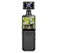 Wsdsgz Caméra de poche portable 4K rotative à 180 degrés Petit caméscope de sport de plein air Corps portable