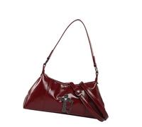 Wsdsgz Élégant sac à bandoulière pratique en polyuréthane avec sangle réglable pour un usage quotidien et un événement, Rouge, One Size