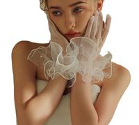 Wsdsgz Gants blancs de mariage blancs pour costume d'opéras de concert pour mariée et demoiselles d'honneur Mitaines élastiques, blanc, taille unique