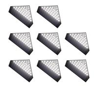 Wsdsgz Lot de 8 lampes solaires étanches d'extérieur avec capteurs de lumière automatiques pour allées et escaliers de jardin, installation facile, lampe solaire