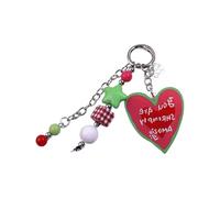 Wsdsgz Porte-clés en perles personnalisable pour sac à main, bagages, cœur, étoile pour femme, adolescente, amoureuse, porte-clés en forme de cœur, C, taille unique