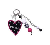 Wsdsgz Porte-clés en perles personnalisable pour sac à main, bagages, cœur, étoile pour femme, adolescente, amoureuse, porte-clés en forme de cœur, a, taille unique