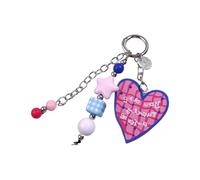 Wsdsgz Porte-clés en perles personnalisable pour sac à main, bagages, cœur, étoile pour femme, adolescente, amoureuse, porte-clés en forme de cœur, b, taille unique