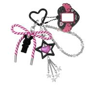 Wsdsgz Porte-clés tendance en forme de cœur avec ailes et étoiles - Parfait pour un usage quotidien - Cadre photo en acrylique, a