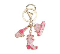 Wsdsgz Rétro Western Boot Hat Keychain Pratique Alliage Sac Décoration Cadeau Téléphone Charm Fashion Keychain Cowboy Boot Accessoire, b, One Size