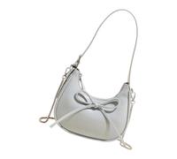 Wsdsgz Sac à bandoulière pour femme en cuir synthétique avec nœuds, sac à main sous les bras, sac à main tendance pour tous les jours, sac à main simple sous les bras, joli nœud à bandoulière, bleu