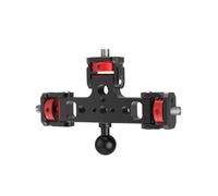 Wsdsgz Support réglable pour 3 caméras - Tête sphérique 1/4 - Pour téléphone d'action, microphones LED, trépied, flux en direct, bâton en métal