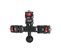 Wsdsgz Support réglable pour 3 caméras - Tête sphérique 1/4 - Pour téléphone d'action, microphones LED, trépied, flux en direct, bâton en métal