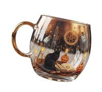 Wsdsgz Tasses en verre peint de 200 ml avec motif festival d'Halloween, passe au lave-vaisselle, vaisselle de fête pour un usage quotidien, peintes