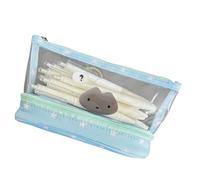 Wsdsgz Trousse transparente de grande capacité résistante à l'eau avec 2 compartiments pour marqueurs et maquillage, Question Chaton