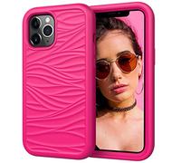 WSDSM Coque de téléphone Antichoc 3 en 1 pour iPhone 15 14 13 12Pro 11 Pro Max X XR XS Max 8 7 Plus Couverture arrière à Texture Vague de Mode, T7, pour 12 ou 12 Pro