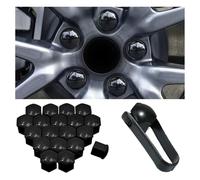 WSDUILA 20 Pièces Cache Ecrou pour VW Beetle Caddy Caravelle T5 T6 T6.1 EOS, Anti-poussière Couvercle de Jante placage Hexagonal Chrome Boulon,Black-19mm