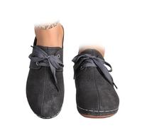 WSEVPWGF Chaussures en Cuir épais à Talons Compensés pour Femmes, Nouvelle Collection 2024 Sabots Orthopédiques avec Support De Voûte Plantaire, Chaussures Mules en Maille Respirante (39,Gris)