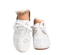 WSEVPWGF Chaussures en Cuir épais à Talons Compensés pour Femmes, Nouvelle Collection 2024 Sabots Orthopédiques avec Support De Voûte Plantaire, Chaussures Mules en Maille Respirante (41,Blanc)