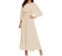 WSEYU Robe longue mère de la mariée marié pour mariage en mousseline de soie formelle robes de grand-mère avec ceinture ZM123, champagne, 48 Grande taille