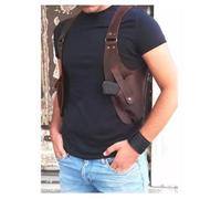 WSFZEG Holster Médiéval en Cuir pour L'aisselle, Holster De Pistolet Rétro Steampunk Western Cowboy Pistol Gun Holder Double Gun Shoulder Holster for Cosplay Halloween Costume