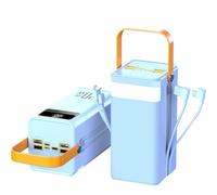 WSGDSG Chargeur Portable 100000mAh Power Bank Haute Capacité PD22.5W Charge Rapide Câbles Intégrés Batterie Externe 7 Sorties Et 3 Entrées Power Bank pour Camping Voyage(Size:100000mAh,Color:Blanc)