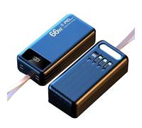 WSGDSG Chargeur Portable Power Bank Batterie Externe à Charge Rapide 100000 MAh avec Câble De Sortie USB-C (22,5 W) Et iOS (20 W) Intégré Powerbank pour Camping Et Voyage(Size:80000Mah,Color:Noir)