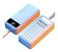 WSGDSG Chargeur Portable Power Bank Batterie Externe à Charge Rapide 100000 MAh avec Câble De Sortie USB-C (22,5 W) Et iOS (20 W) Intégré Powerbank pour Camping Et Voyage(Size:100000Mah,Color:Blanc)