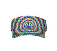 WSHFFILO Abstrait Champignon Coloré Mandala Imprimé Adulte Pare-soleil Casquette Vide Top Baseball Sun Cap Noir