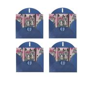 WSHFFILO Carte de vœux imprimée âne et fleur avec enveloppe carte de remerciement