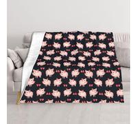 WSHFFILO Couverture imprimée cochon rouge mignon couverture canapé couverture couverture de lit douce