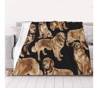 WSHFFILO Couverture imprimée Golden Retrievers 320 g en flanelle - Couverture climatisée