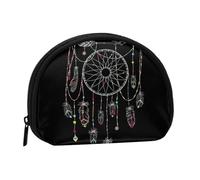 WSHFFILO Dark Dream Catcher Sac de Rangement Coquillage Imprimé Mini Coin Organisateur, Noir , Taille unique