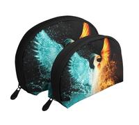 WSHFFILO Fire and Water Phoenix Sacs portables imprimés Pochette de maquillage, blanc, Taille unique