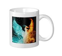 WSHFFILO Fire and Water Phoenix Tasse à café Blanc