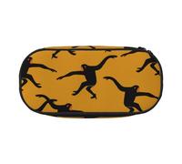 WSHFFILO Gibbon Trousse à crayons avec imprimé singe Noir, Noir , Taille unique, Pochette à monnaie
