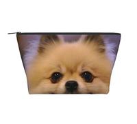 WSHFFILO Happy Short Haired Pomeranian Imprimé Daily Storage Bag Makeup Bag Travel Toiletry Bag Cosmetic Bag, Noir , Taille unique