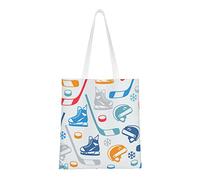 WSHFFILO Hockey Elements Creative Motif imprimé Totes Sac à provisions réutilisable Sac à bandoulière tendance