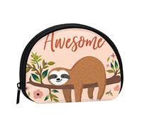 WSHFFILO Mini sac de rangement pour pièces de monnaie avec imprimé paresseux « You are Awesome », Noir , Taille unique