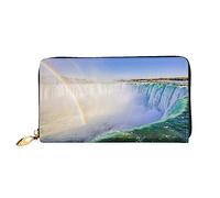 WSHFFILO Niagara Falls Portefeuille en Cuir Imprimé Portefeuille Long Portefeuille de Voyage Portable, Noir, Taille Unique, noir, En storlek