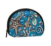 WSHFFILO Ocean Shell Art Sac de rangement pour pièces de monnaie, Noir , Taille unique