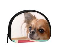 WSHFFILO Papillon in The Box Sac de rangement pour pièces de monnaie Motif coquillage, Noir , Taille unique