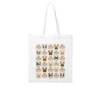 WSHFFILO Sac à provisions en toile avec inscription « I Love French Bulldog »