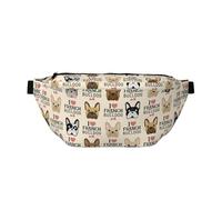 WSHFFILO Sac banane imprimé « I Love French Bulldog » - Style décontracté