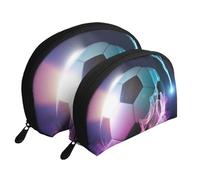 WSHFFILO Sac de maquillage avec imprimé ballon de football, blanc, Taille unique