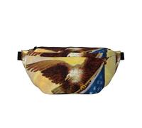 WSHFFILO Sac de poitrine décontracté avec motif drapeau américain et aigle