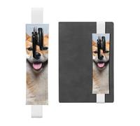 WSHFFILO Smiling Shiba Inu Trousse à crayons en cuir imprimé, blanc, Taille unique, Pochette à monnaie