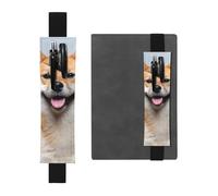 WSHFFILO Smiling Shiba Inu Trousse à crayons en cuir imprimé, Noir , Taille unique, Pochette à monnaie