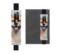 WSHFFILO Smiling Shiba Inu Trousse à crayons en cuir imprimé, Noir , Taille unique, Pochette à monnaie