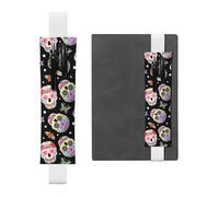 WSHFFILO Sugar Skulls Trousse à crayons en cuir imprimé, blanc, Taille unique, Pochette à monnaie