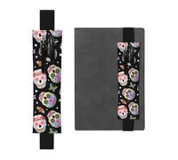WSHFFILO Sugar Skulls Trousse à crayons en cuir imprimé, Noir , Taille unique, Pochette à monnaie
