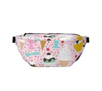 WSHFFILO Sweet Ice Cream Imprimé Sac banane décontracté Sac de poitrine