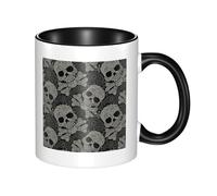 WSHFFILO Tasse à café en céramique imprimée tête de mort